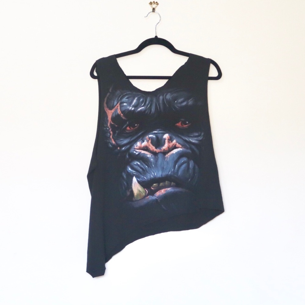King Kong Muscle Tee Asymmetrical Black
